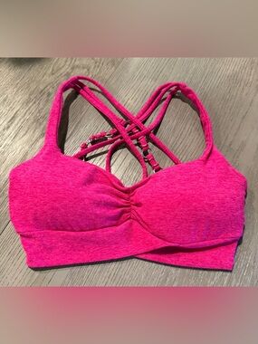Bombshell Sportswear Ultra Pink Strappy Contour Sports Bra
